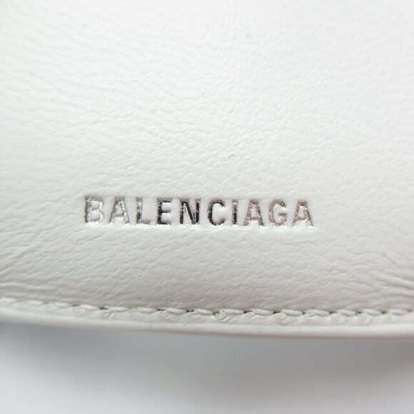 Balenciaga Bi fold Wallet Tri Leather White Black Wallet - Picture 8 of 9